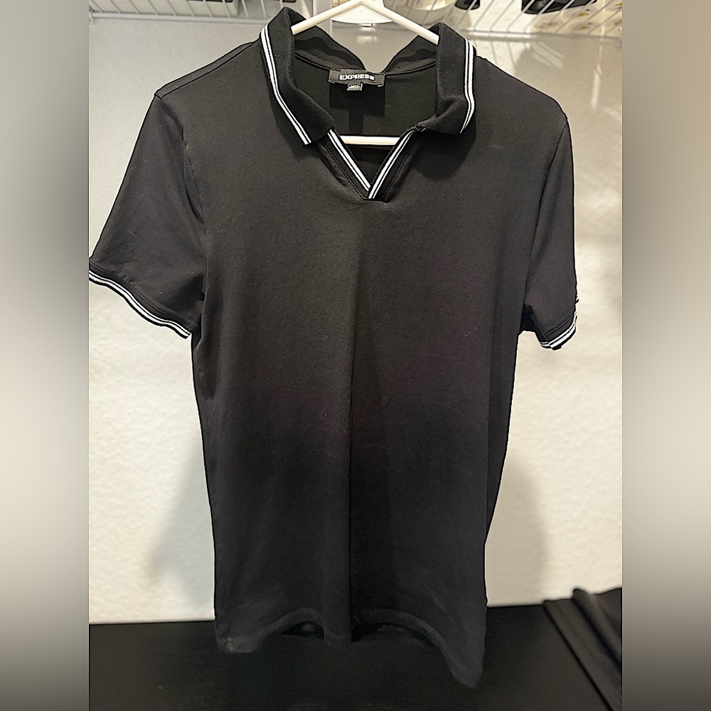 Express Polo / Black w/ White Detail